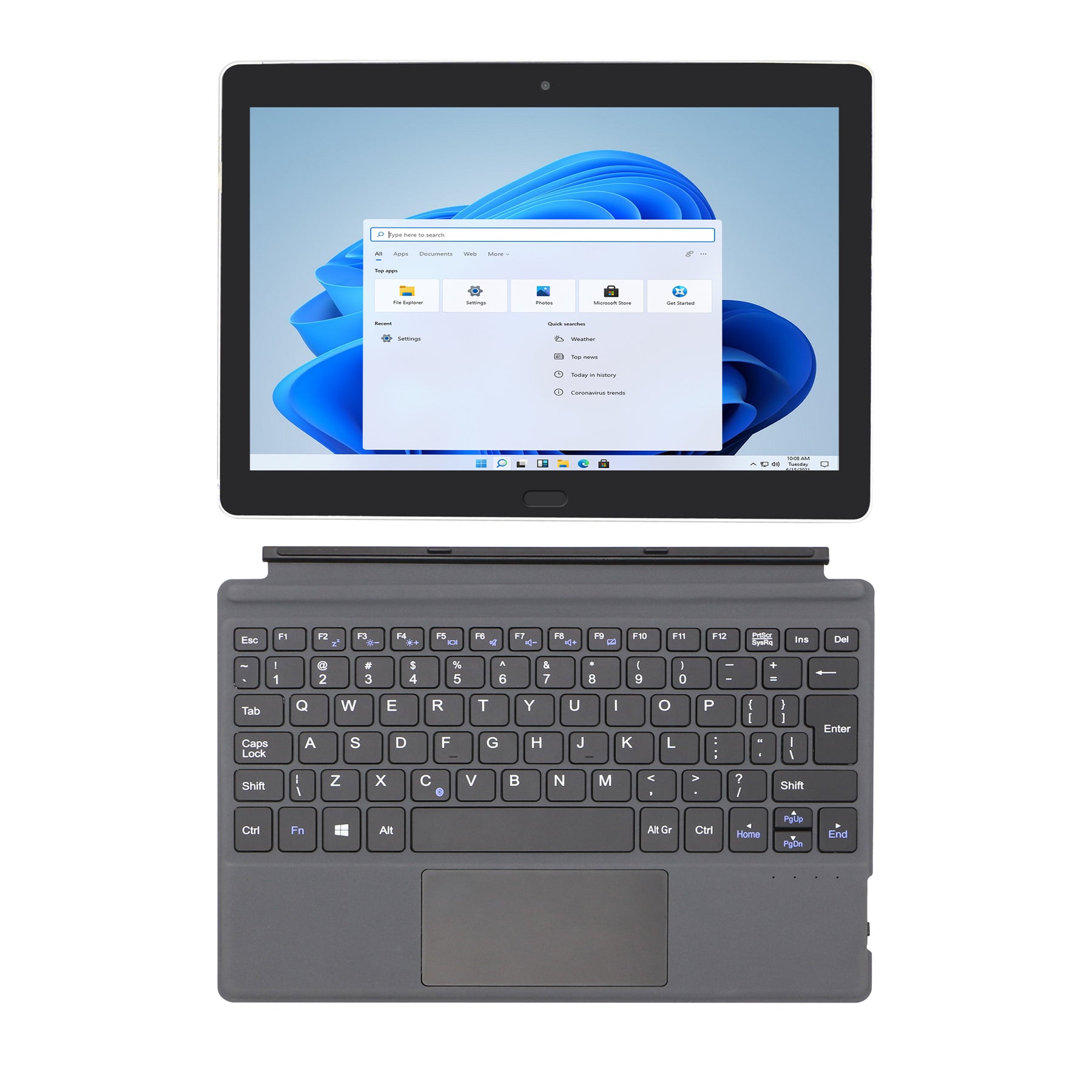 Étui pour clavier Bluetooth 10,5 pouces avec trackpad et rétroéclairage pour Surface Go Batterie au lithium 280 mAh Port USB-C