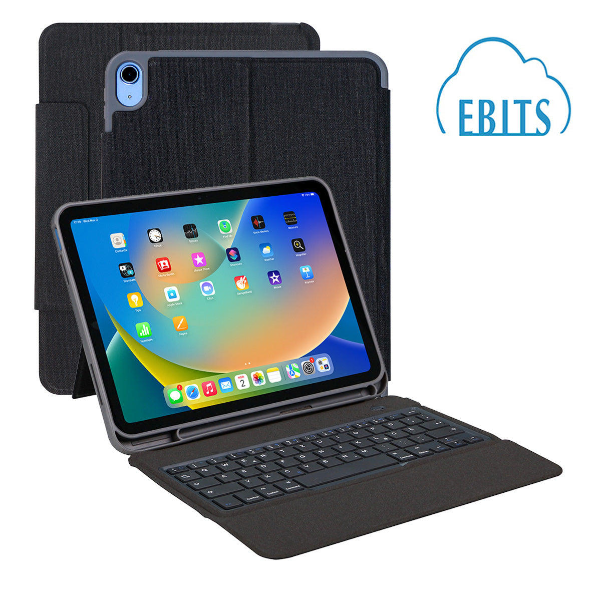 Prix ​​de gros Clavier Bluetooth Folio avec béquille à charnière pour iPad 10, 10,9 pouces, étui pour clavier intelligent, ensemble de clavier pour iPad