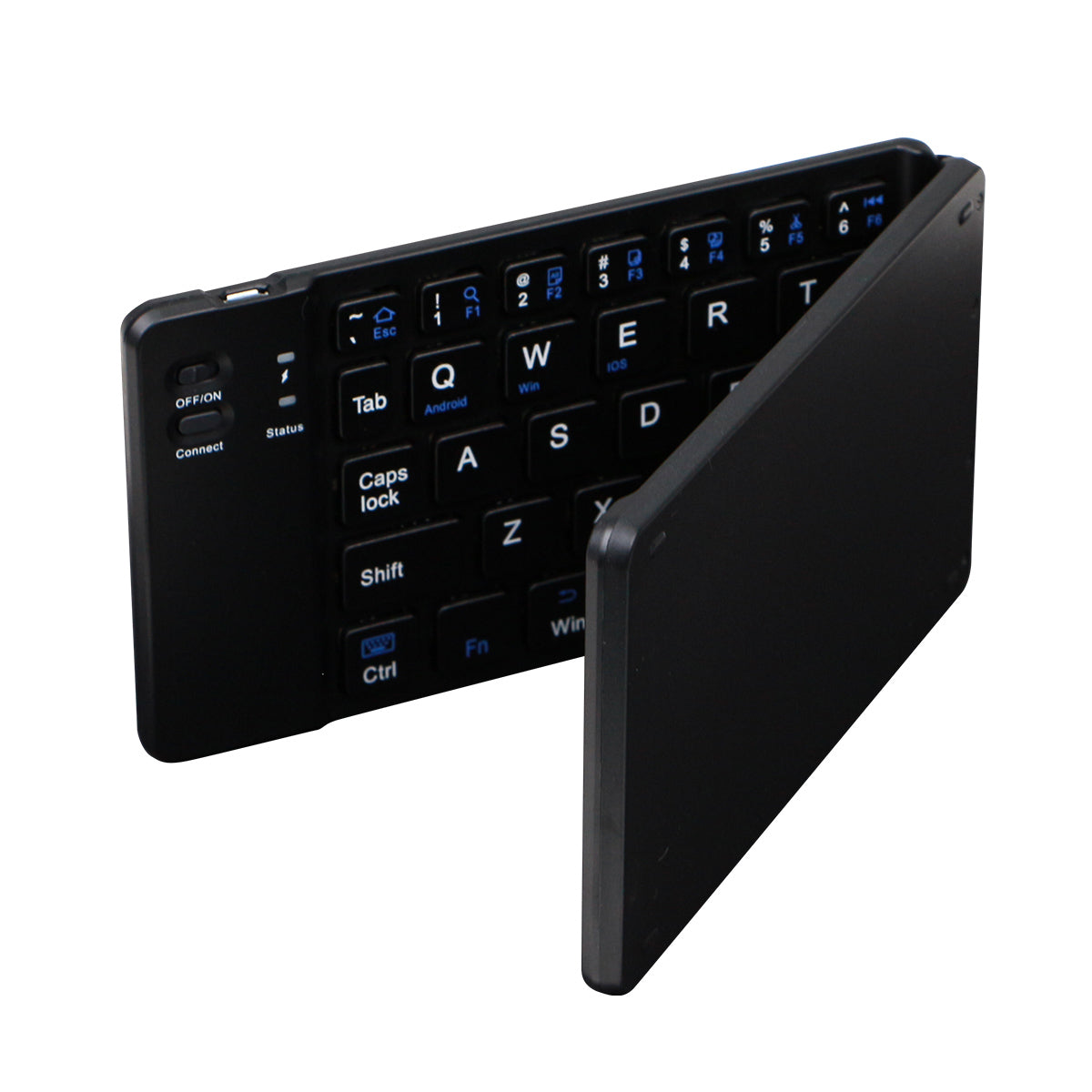 Ultra Slim Portable Bluetooth Foldable Keyboard Rechargeable Battery Travel Keyboard for iOS/Mac, Android, Windows Devices