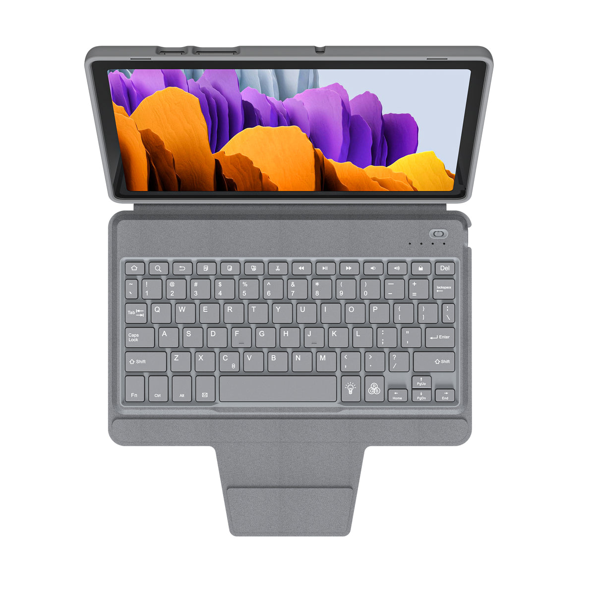 Étui pour clavier Bluetooth avec batterie au lithium USB C rétroéclairée de 400 mAh, adapté pour Samsung Tab S6 Lite de 10,4 pouces